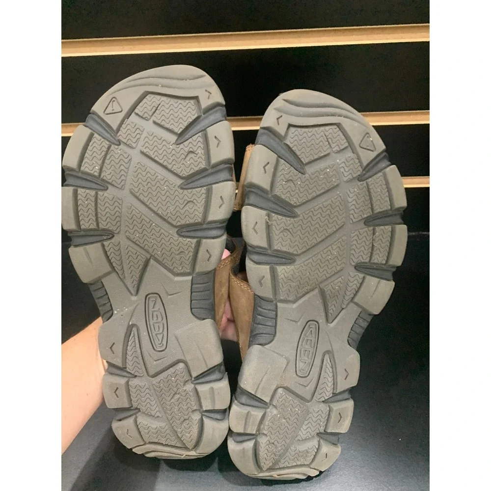 Keen Mens Daytona Slide Sandals Brown Nubuck Leather Anatomic Footbed Size 9.5